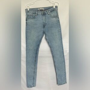 Zara Blue Skinny Jeans with Faded Wash